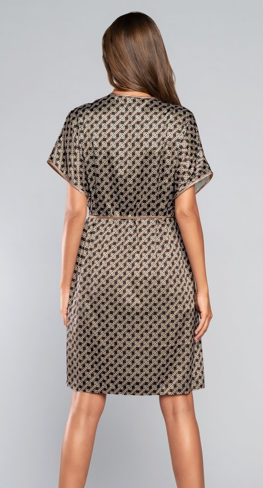 Ellipse rövid ujjú fürdőköpeny olasz divat - barna