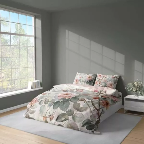 5305 3D mikroszálas ágynemű akvarell rózsákkal, púderes árnyalatokkal - Detexpol