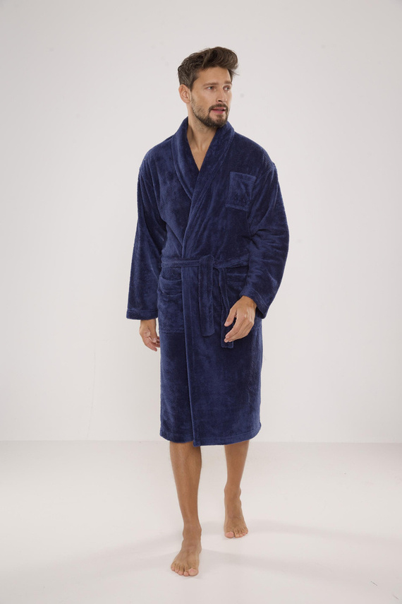 811 De Lafense férfi plüss fürdőköpeny - farmer