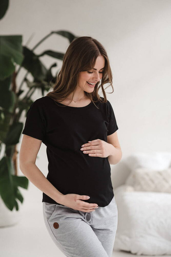 Two Ways bluzka ciążowa i do karmienia dwustronna krótki rękaw Milk&Love czarny