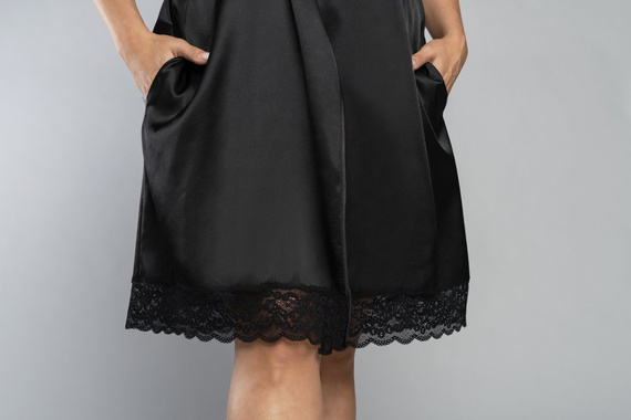 Touch Rövid ujjú fürdőköpeny Olasz divat - fekete