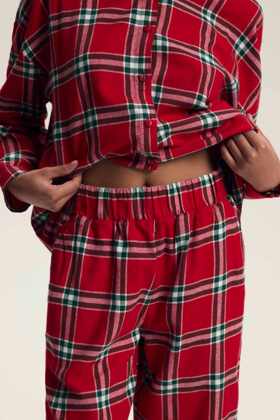 43716 Dalisa Női pizsama Henderson-flanel kockás, meleg 100% pamut, meleg 100% pamut