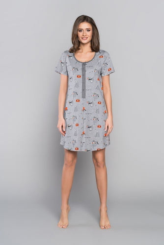 Orso Gombolatlan hálóing, rövid ujjú, nyomtatott olasz divat - rózsaszín