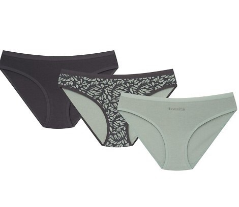 36508-K082 Henderson Női grafit-oliva pamut bikini alsó 3 darabos csomag