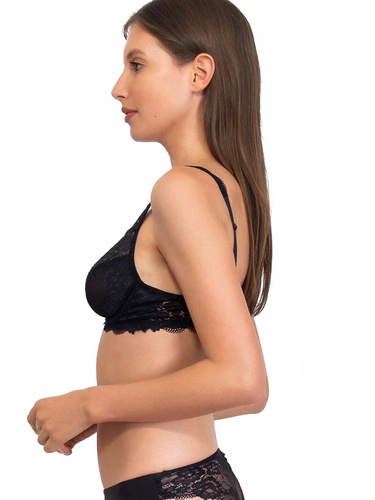 2442 Wonderlace melltartó - csipke, puha, merevített és állítható Sielei fekete