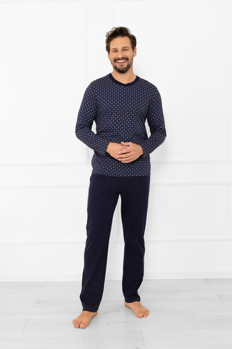 Gerard Italian Fashion férfi pizsama - pamut, hosszú ujjú, hosszú nadrág és nadrág