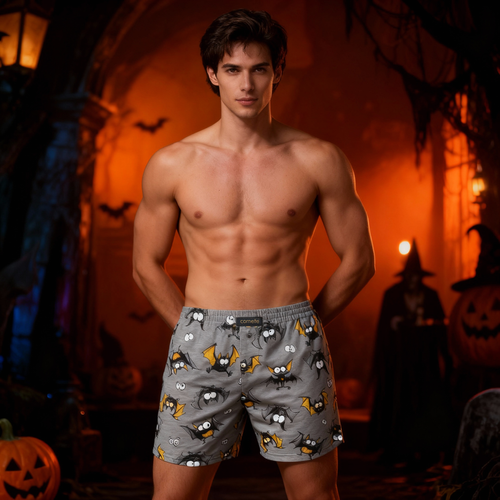 001/182 011/182 Férfi Cornette Classic pamut boxeralsó vicces nyomtatás szürke