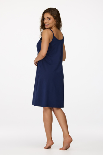 nincs. 25 Terhességi hálóing Senizo tengerészkék - 100% pamut, szoptatós cipzár, vállpántok